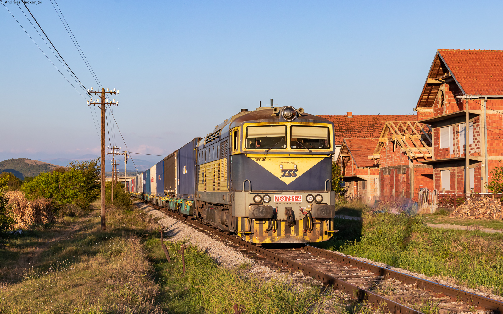 753 781 mit einem Containerzug gen Nis bei Bela Palanka 2.9.23