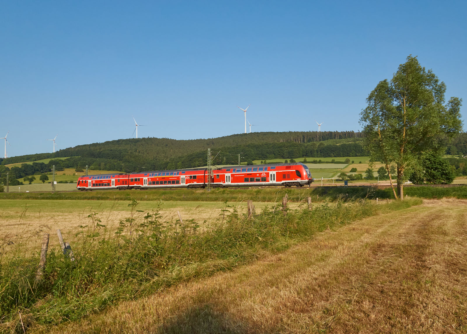 Abseits seiner regulären Einsatzstrecken war 446 006 am 12.06.2023 bei Haunetal-Neukirchen und weiter in Richtung Frankfurt unterwegs. Normalerweise fahren die Züge nur zwischen Frankfurt und Mannheim.