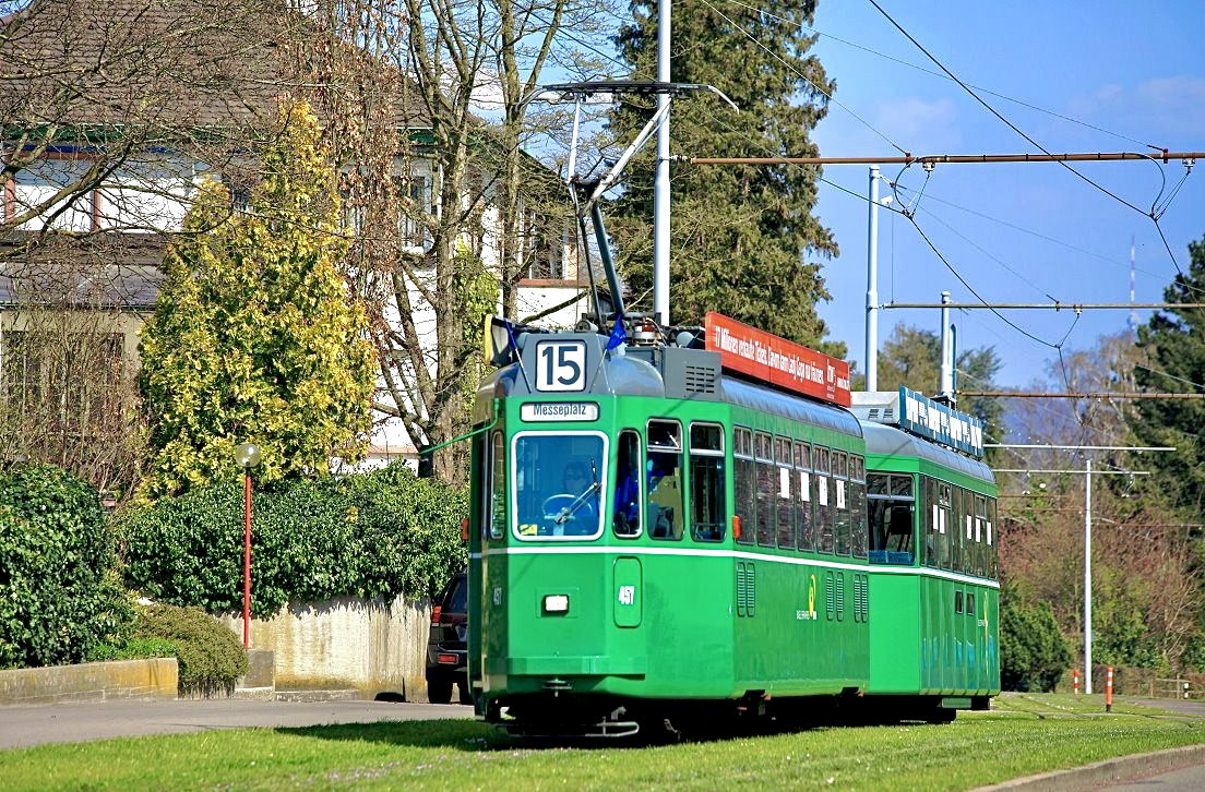 Basel 457 + 1473, Bruderholzallee, 28.03.2014.
