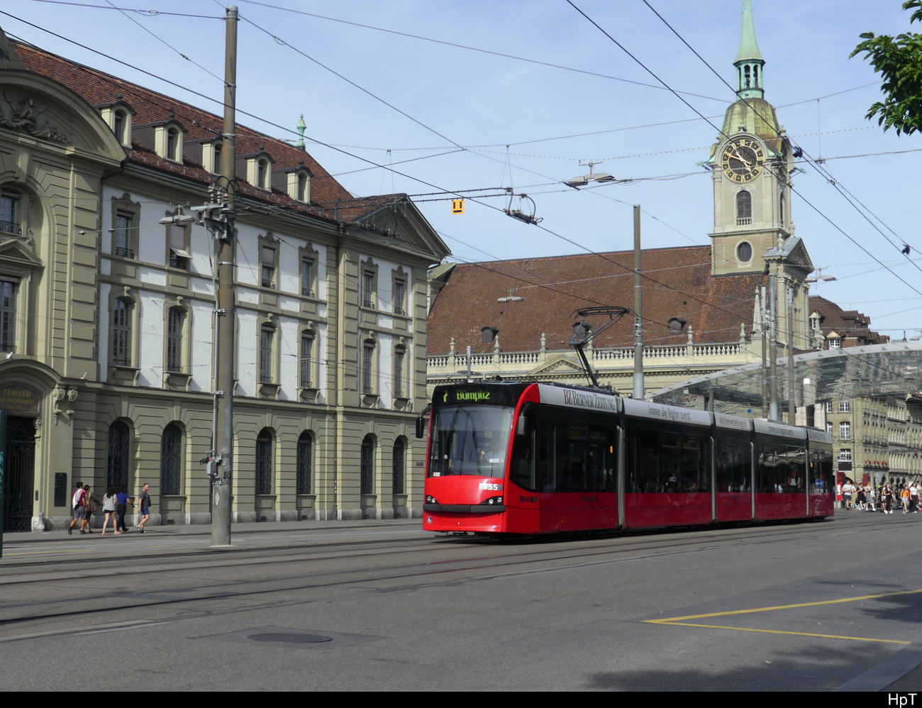 Bern Mobil - Be 4/6 755 unterwegs auf der Linie 7 in der Stadt Bern am 03.09.2023