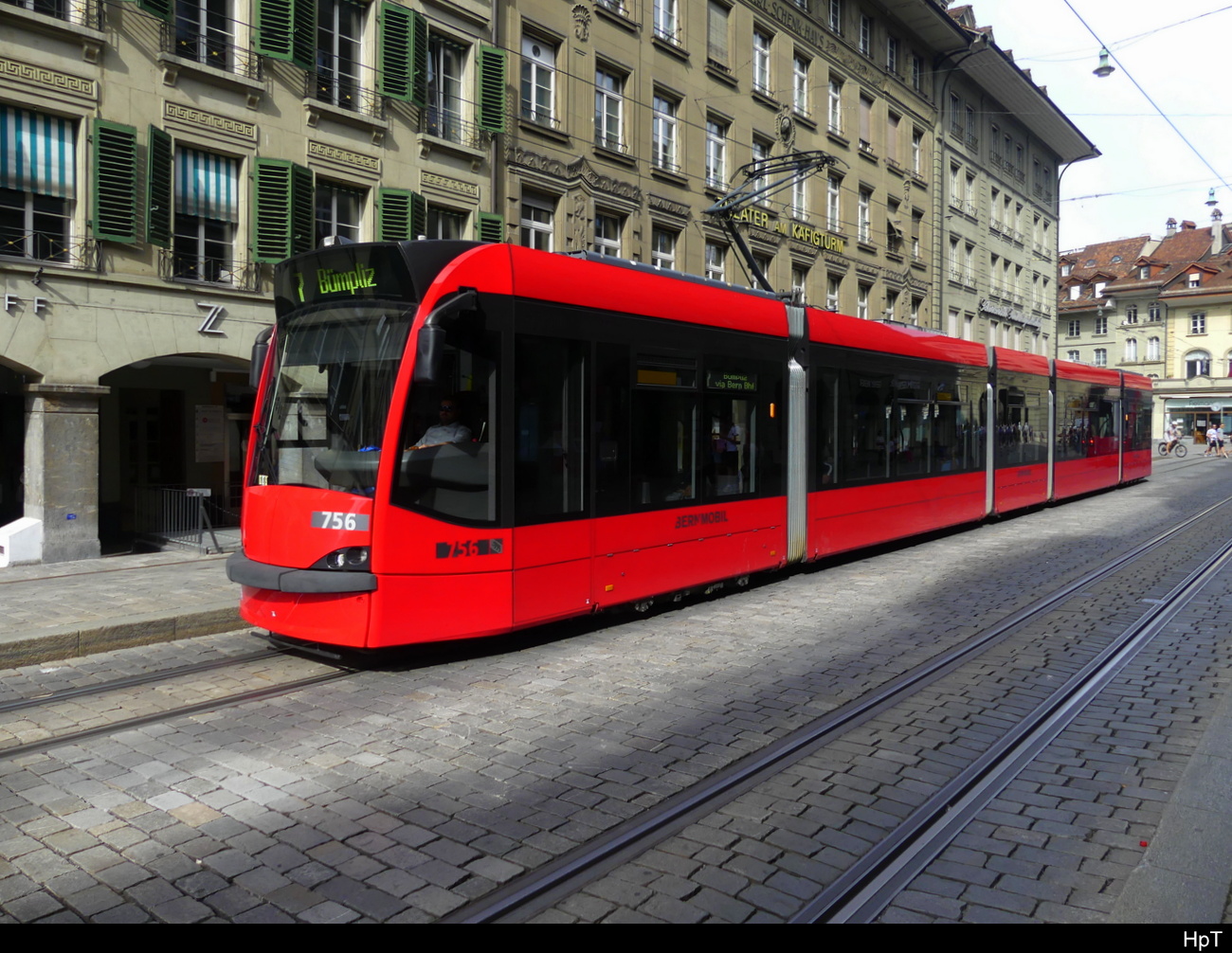 Bern Mobil - Be 4/6 756 unterwegs auf der Linie 7 in der Stadt Bern am 03.09.2023