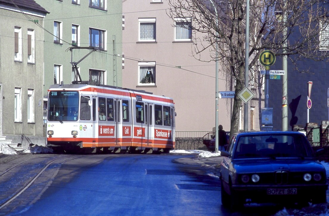 Bogestra 313, Bochum Linden, 21.02.1991.
