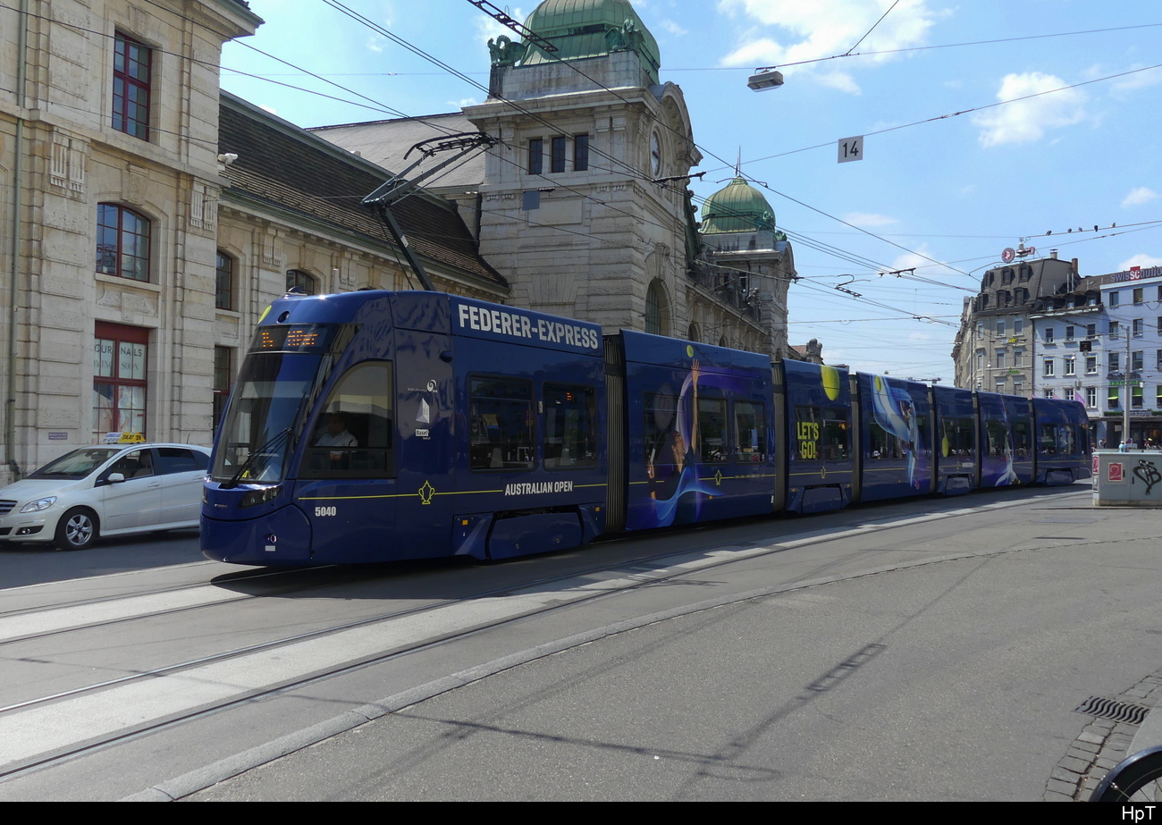 BVB - Be 6/8 5040 unterwegs in der Stadt Basel am 10.06.2023