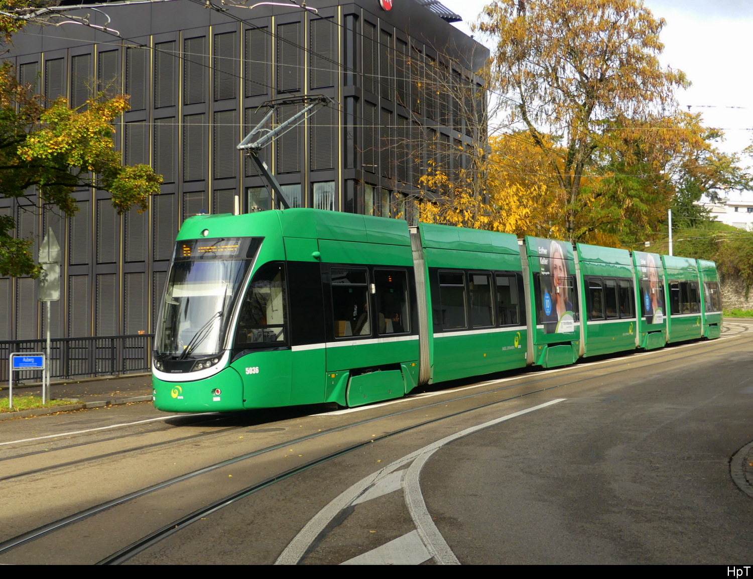 BVB - Tram Be 6/8 5036 unterwegs auf der Linie 6 in der Stadt Basel am 2024.10.13