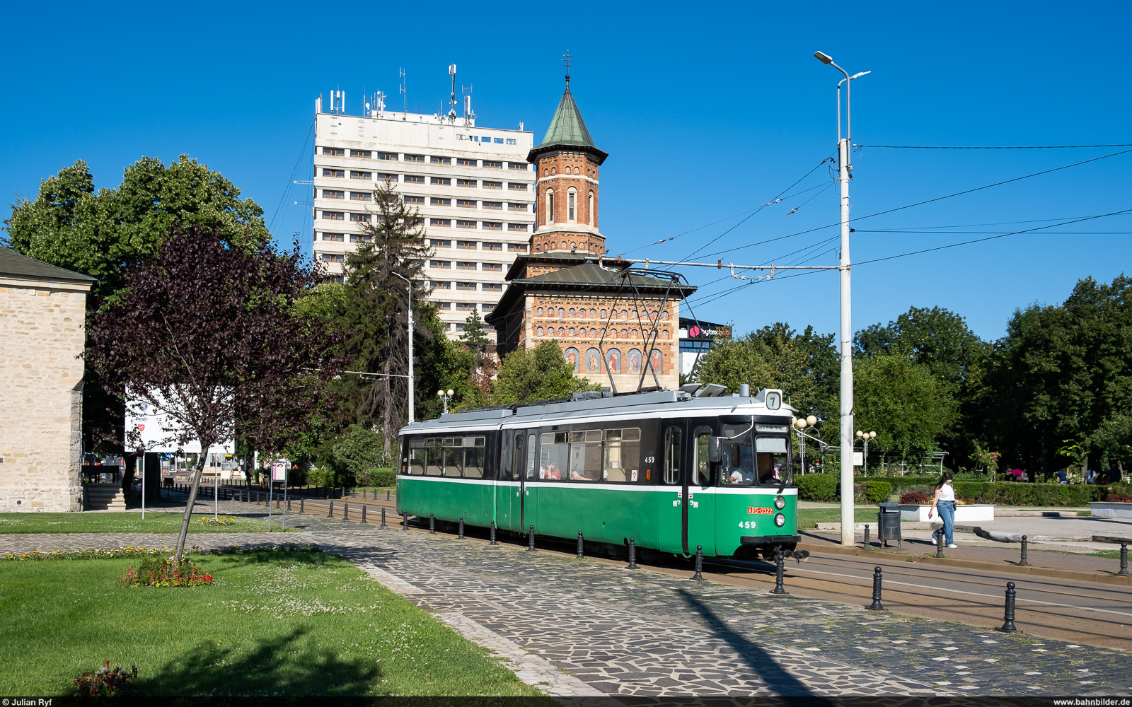 CTP Iași GT4 459 / Palatul Culturii Iași, 3. August 2023<br>
ex Stuttgarter Strassenbahnen