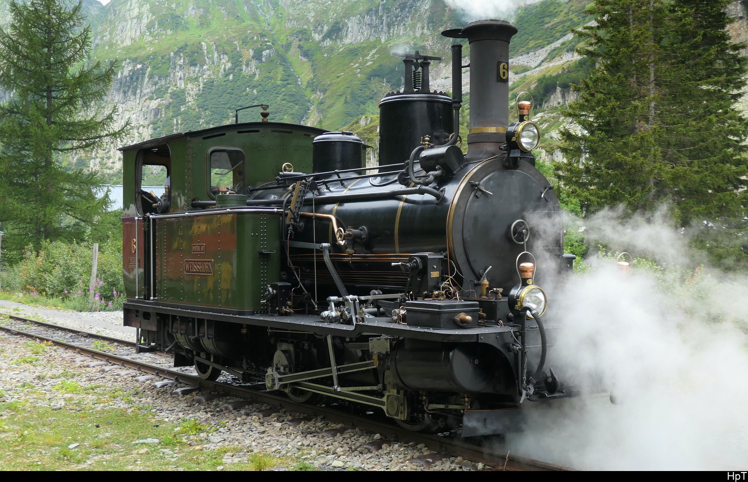 DFB - Dampflok HG 2/3  6 bei Rangierfahrt im Bahnhof Gletsch am 26.07.2026