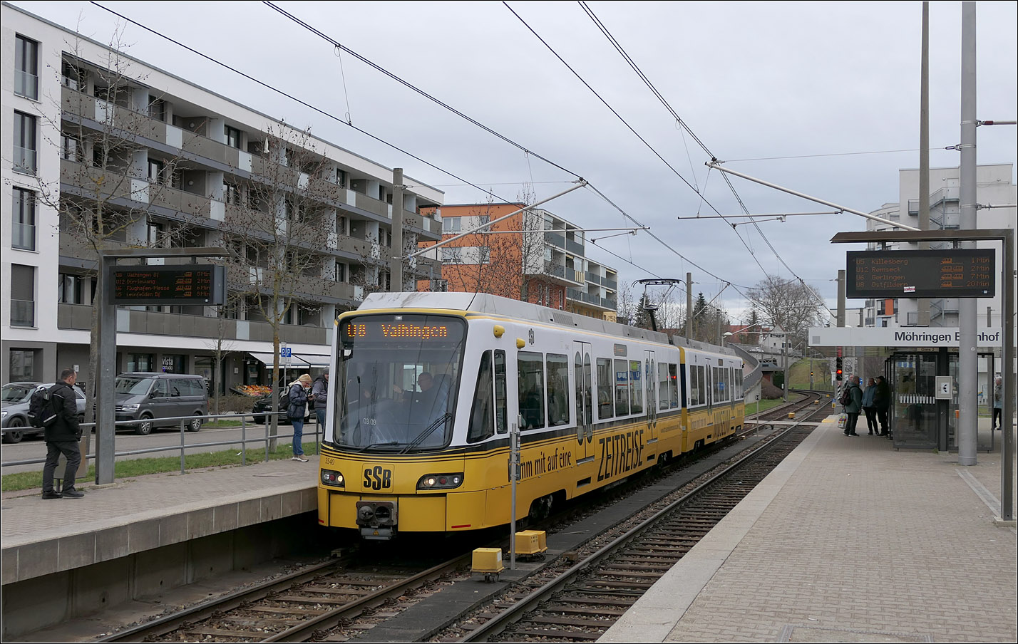 Die Zeitreise-Stadtbahn 3539/40 - 

... gesehen an der Station Möhringen Bahnhof, hier unterwegs als U8. 

26.02.2025 (M)
