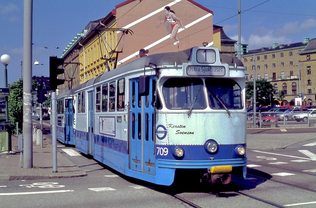 Göteborg 709 + 716, Stampgatan, 18.06.1999.
