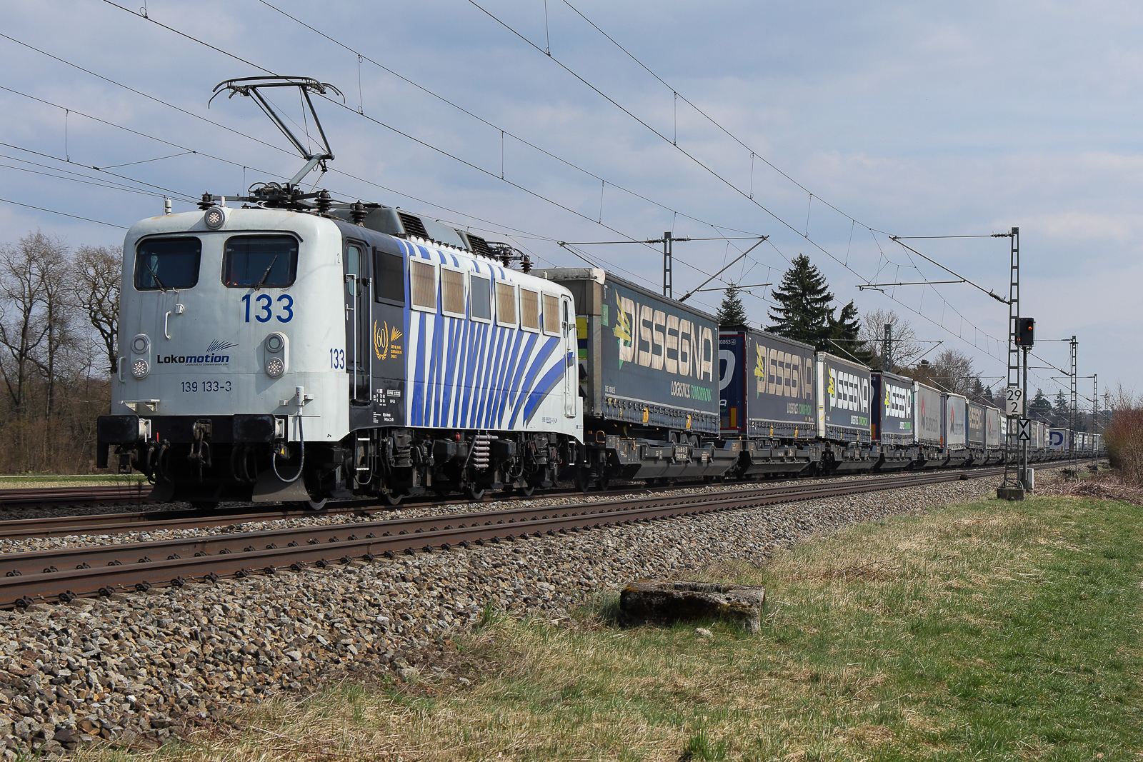 Lokomotion 139 133-3 am 24.3.26 bei Eglharting fotografiert.