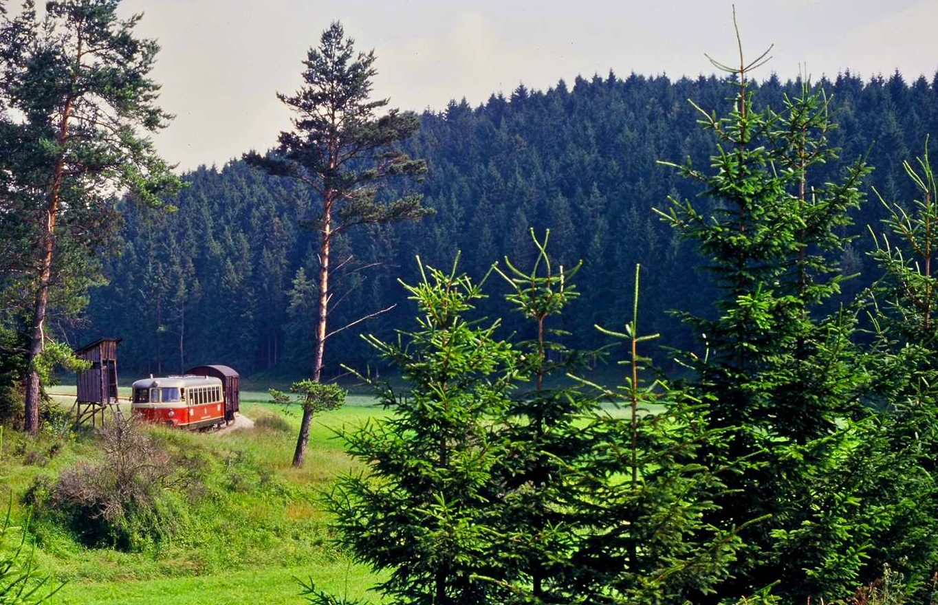 MAN-Schienenbuszug der Hohenzollerischen Landesbahn, 29.10.1984