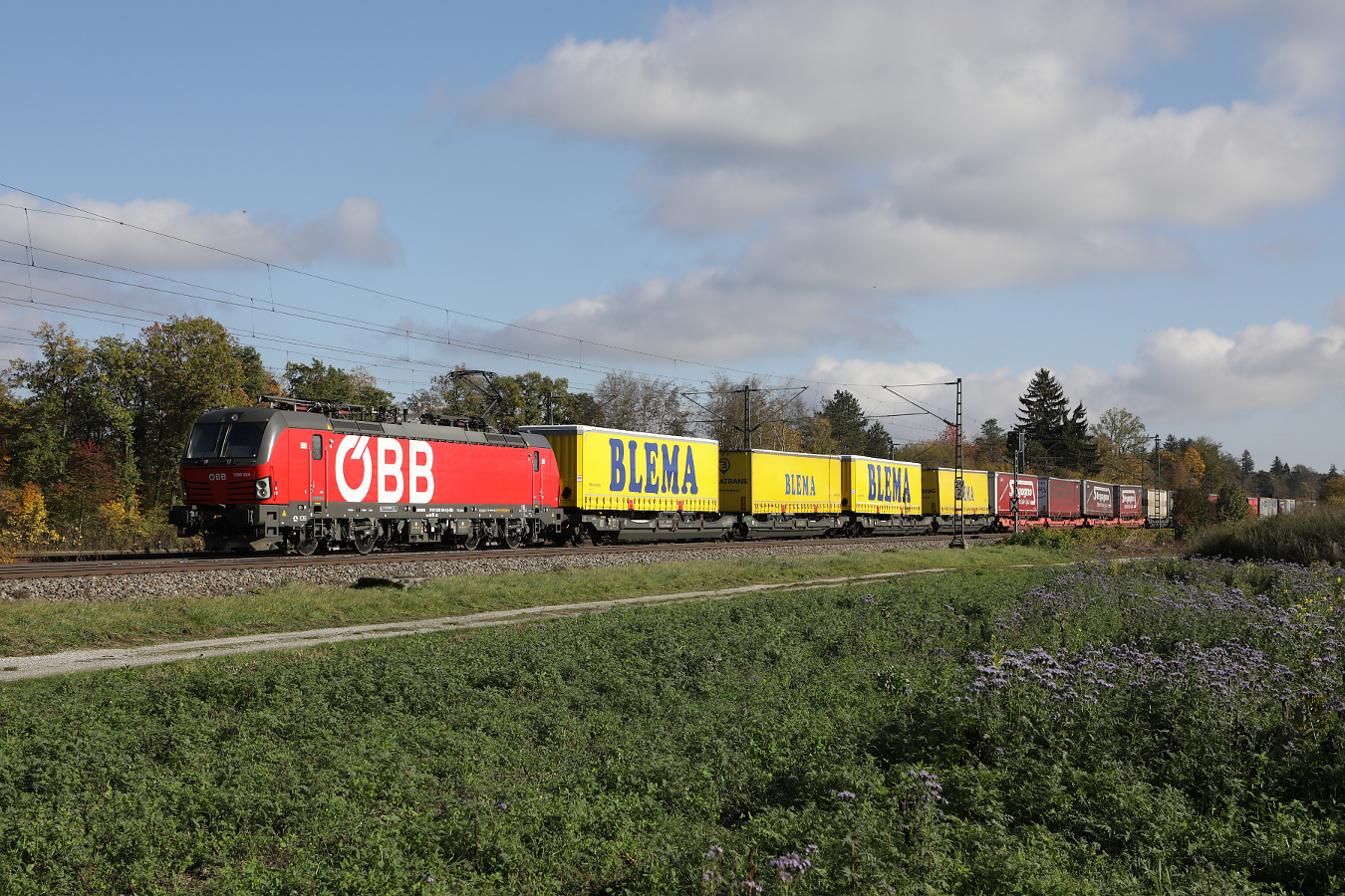 �BB 1293 024 mit Sattelaufliegern bei Eglharting, 29.10.2026