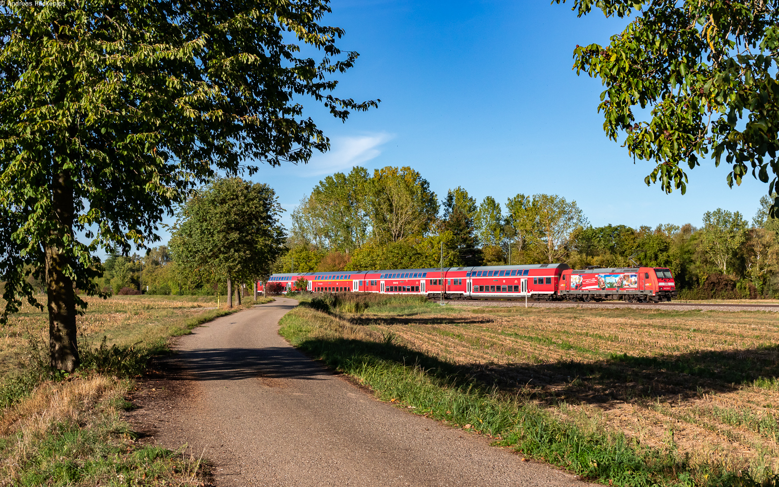 RE 4748 (Freiburg Hbf - Offenburg) geschoben von 146 229  Europapark  bei Riegel 23.9.26

