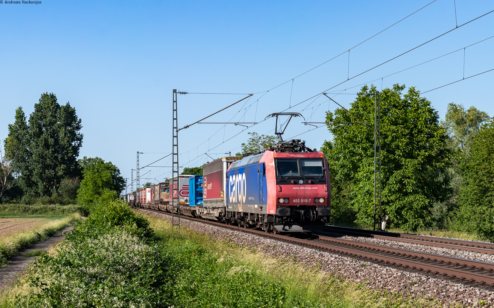 Re 482 019 mit dem DGS 43711 (K�ln Eifeltor - Novara Boschetto) bei Ringsheim 27.5.26