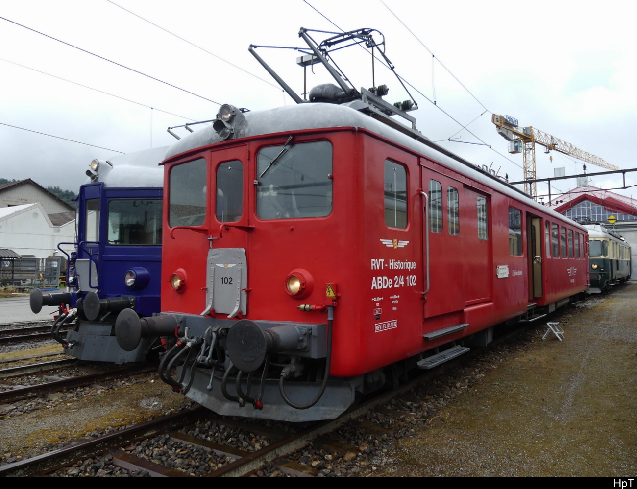 SBB - Bahn-Fest zu Besuch der Triebwagen der RVT  ABDe 2/4  102 bei SBB Historic im Depot Olten am 27+28.08.2023