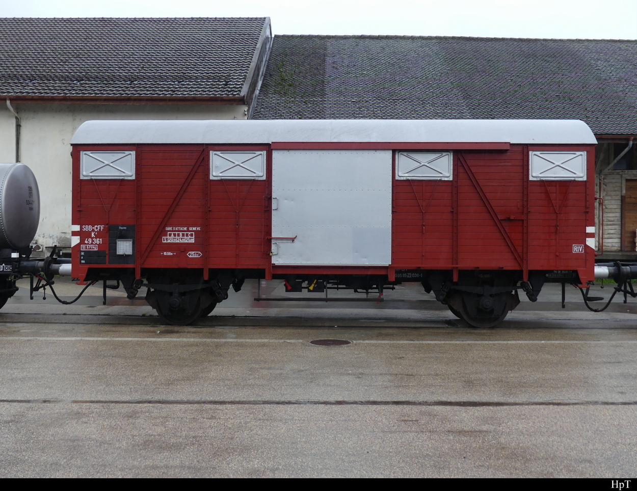 SBB - Historischer Güterwagen K  49361 ( X 40 85 95 25 036-1 ) ausgestellt im Areal der SBB Werksätte in Yverdon anlässlich der Feier 175 Jahre Bahnen am 02.10.2022