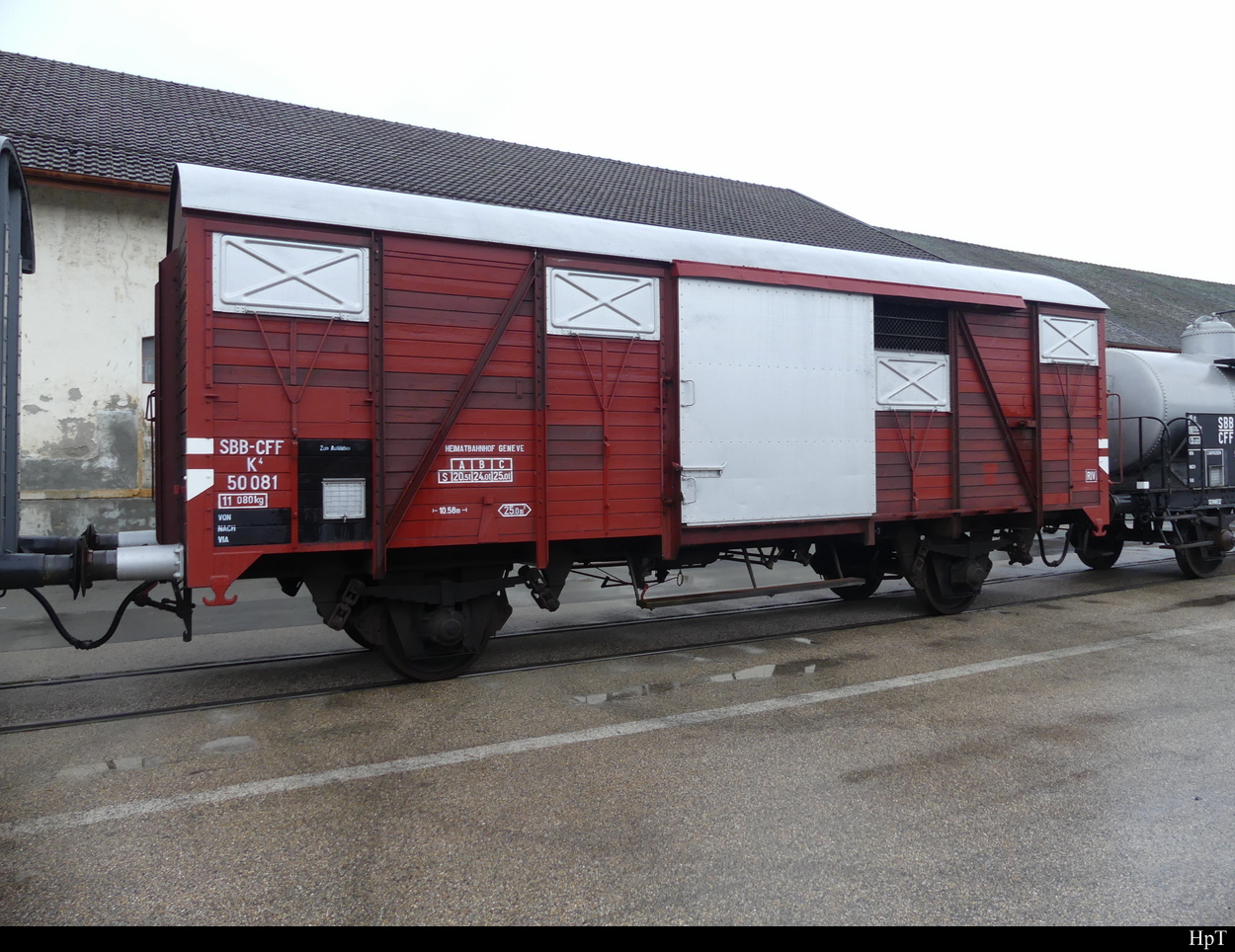 SBB - Historischer Güterwagen K  50081 ( X 40 85 95 25 035-3 ) ausgestellt im Areal der SBB Werksätte in Yverdon anlässlich der Feier 175 Jahre Bahnen am 02.10.2022