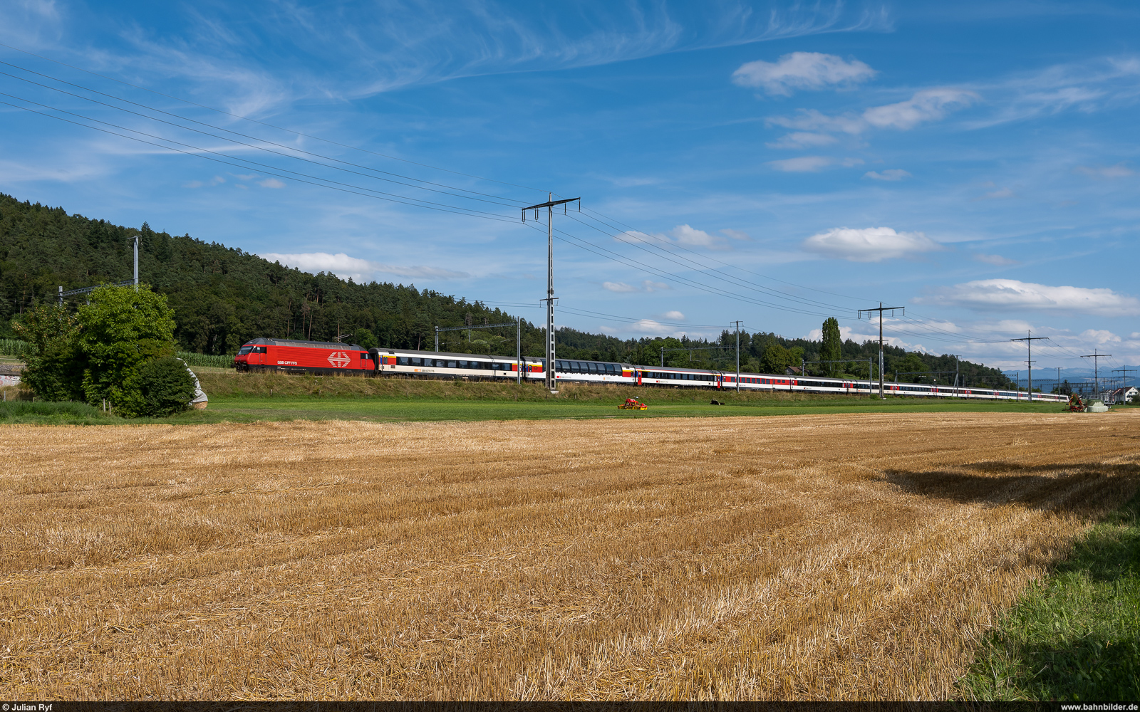 SBB Re 460 / Ostermundigen, 20. Juli 2023<br>
Leermaterialzug Thun - Basel GB
