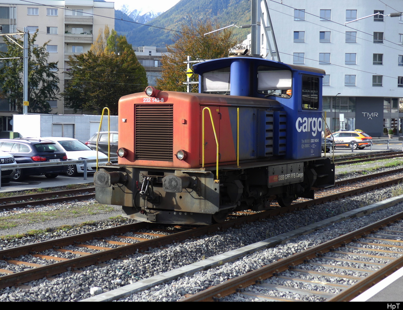 SBB - Tm 2/2  232 143-8 abgestellt im Bhf. Martigny am 29.10.2023