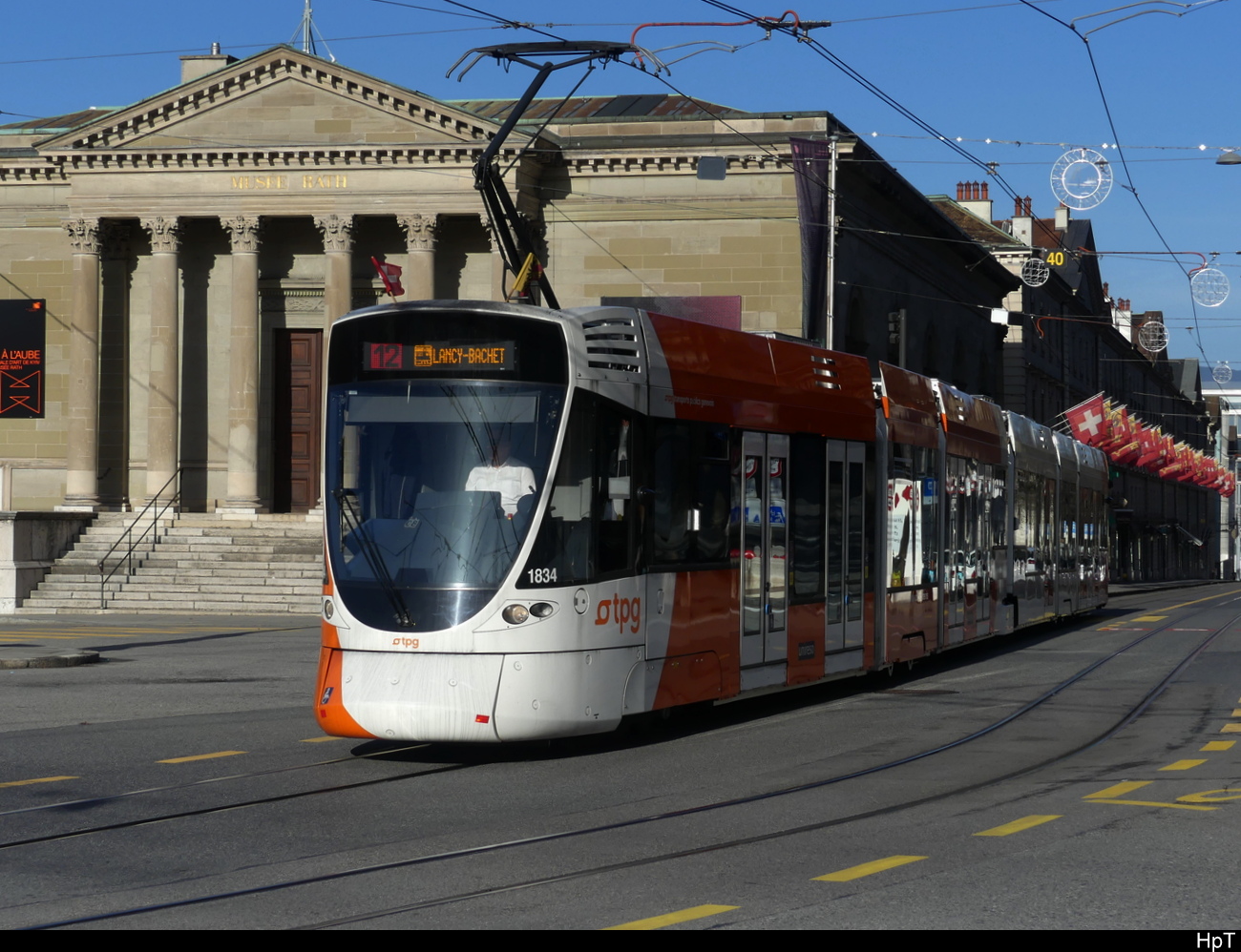 tpg - Be 6/10 1834 unterwegs in der Stadt Genf am 2023.01.01