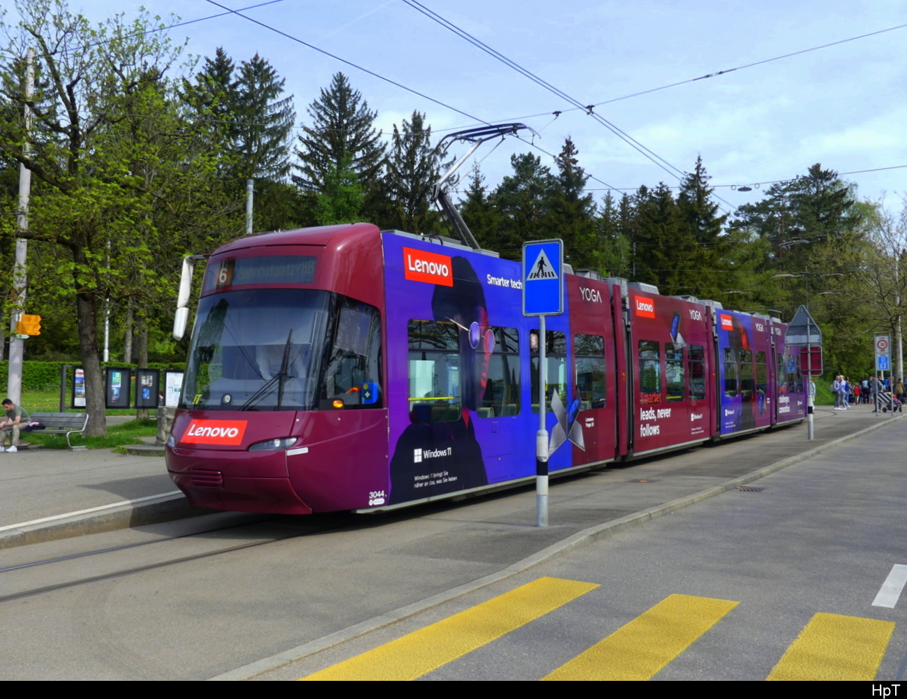 VBZ - Tram Be 5/6 3044 unterwegs auf der Linie 6 am 07.05.2023