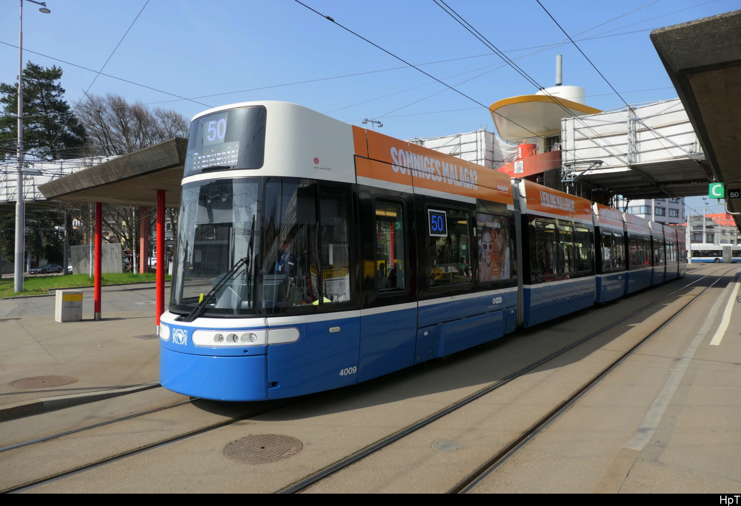 VBZ - Tram Be 6/8  4009 unterwegs auf der Linie 50 in der Stadt Zürich am 07.03.2026