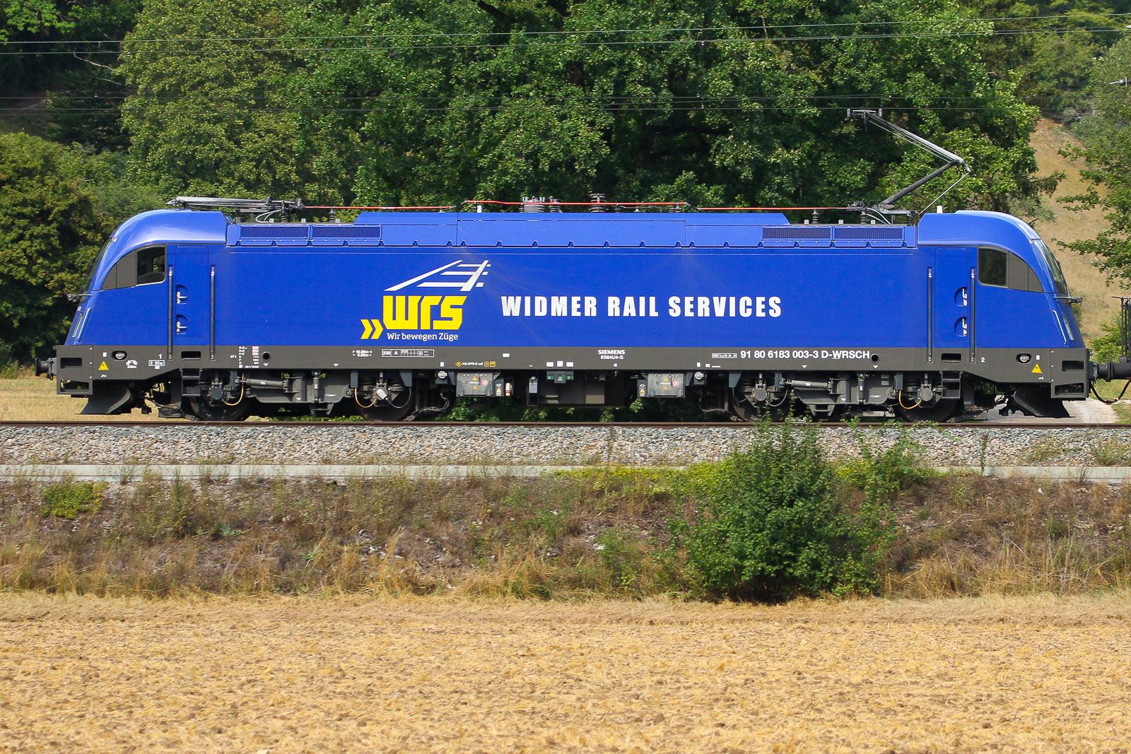Widmer rail service 183 003 ex Alex am 6.8.2026 bei Hagenacker.