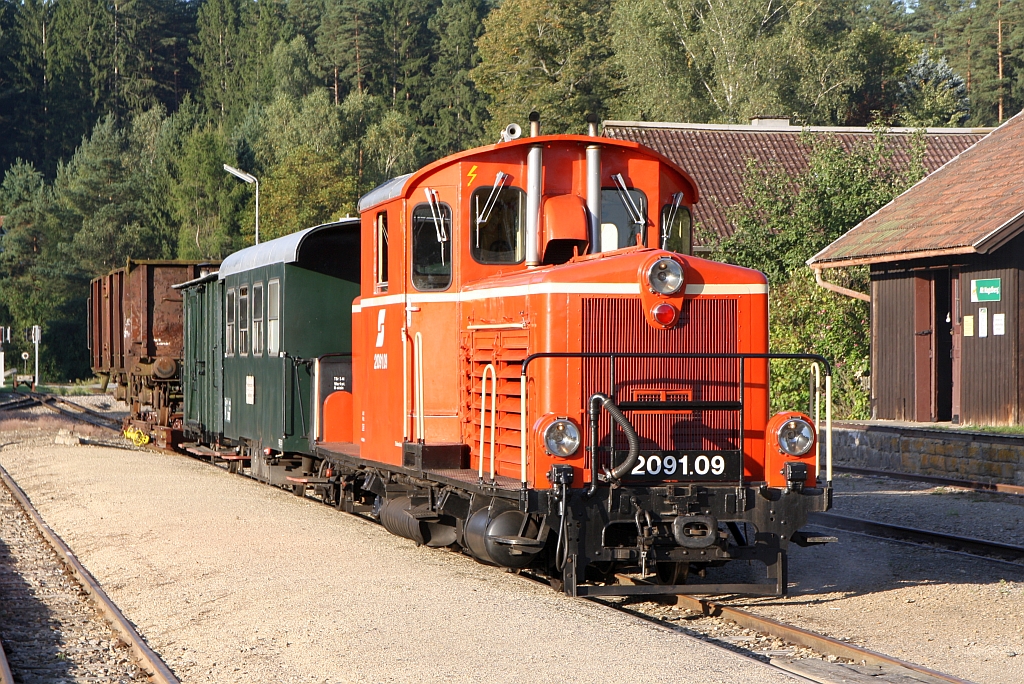 WSV 2091.09 anlässlich des vom WSV veranstalteten 2 tägigen  Güterzugfestival im Wald4tel  am 09.September 2023 im Bhf. Altnagelberg.