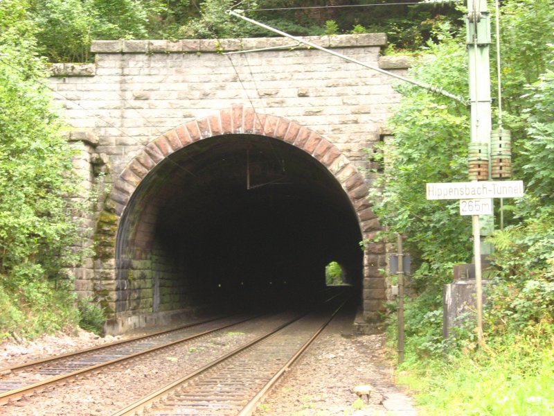  265m lange Hippensbachtunnel an der Schwarzwaldbahn am 2.9.07.Er ist bequem von einem B einzublicken