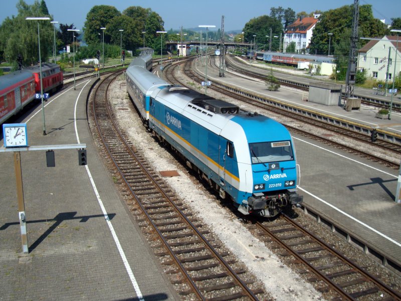  BR 223 070 bei der Einfahrt in Lindau am 30.08.2008