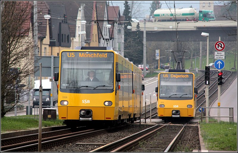. Senke - 

Begegnungsverkehr in der Ludwigsburger Straße zwischen den Stationen Hohensteinstraße und Friedrichswahl. 

03.04.2009 (M)