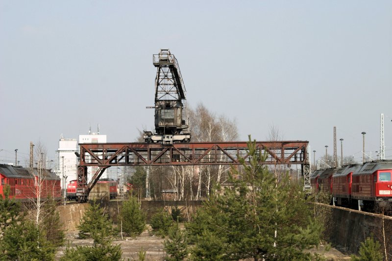 01.04.04 Die Natur holt sich das Gelnde des alten Kohlebansens zurck. Auf dem Verladekran arbeitete ich drei Jahre.