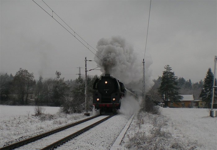 01.533 der �GEG mit dem IGE-Sonderzug am 03.02.2008 kurz vor Ledenitzen.