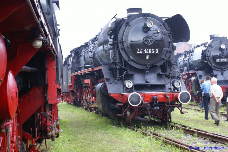 06.09.2008. Br 44 1486-8 bei den Meininger Dampflok Tagen 2008.