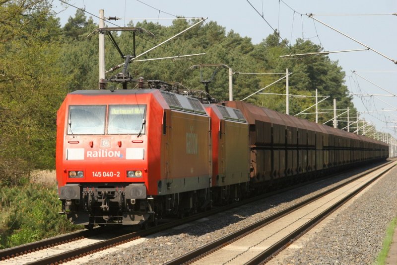 09.05.2006 145 Doppeltraktion Strecke Hagenow Land - Ludwigslust