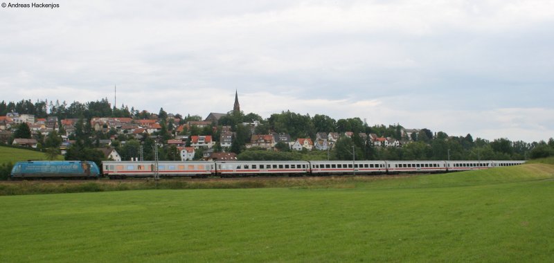 101 016-4  Unicef  mit dem IC2370 (Konstanz-Hamburg Altona)am km 70,0 11.8.08. Leider machte mir das wetter einen Strich durch die Rechnung!