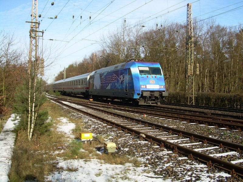 101 070 alias  Adler Mannheim  am IC 2039 durchfhrt am 27.1.2007 Eystrup Richtung Hannover