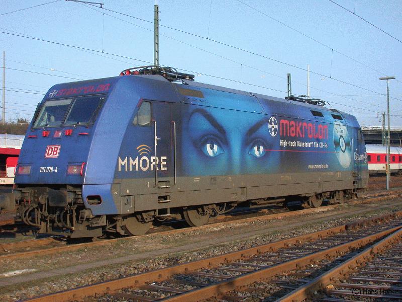 101 078, Makrolon II. Werbung am 26.03.2002 in Hamburg.