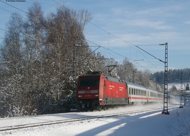 101 093-3 mit dem IC 2270 (Konstanz-Stralsund) am km 70,0 Zug ist der ehemalige IC2186