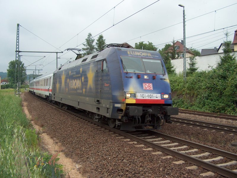 101 101-4 fhrt mit ihren IC durch Bad Ksen Richtung Binz am 25.06.2009