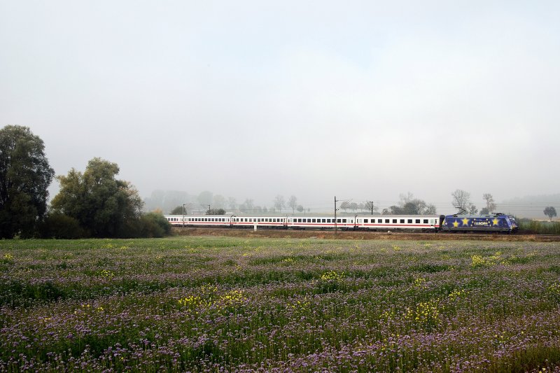 101 101 (Europa) mit IC 2295 bei Hattenhofen (10.10.2007)