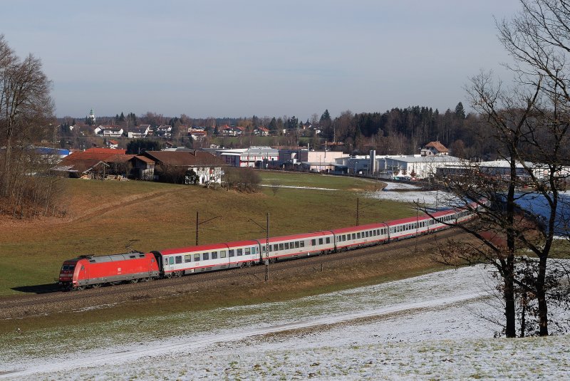 101 110 mit EC 68 bei Traunstein (26.01.2008)