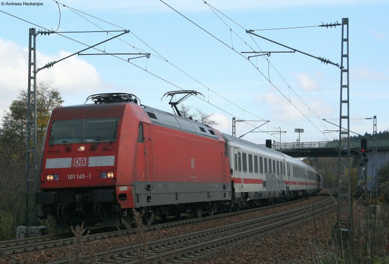 101 145-1 mit dem IC 2370 (Konstanz-Hamburg Altona) am km 70,6 8.11.08