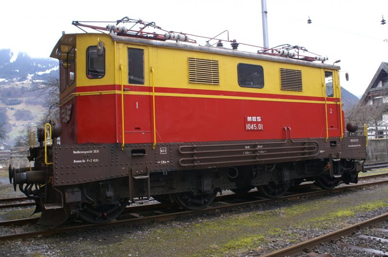 1045.01 der Montafonerbahn in Schruns am 14.01.2007.
Erbauer EILIN/ Lokomotivfabrik Wiener Neustadt 1929 - 1931 /
Bo' Bo' / 61.0t / 1140 kW / 60kmh