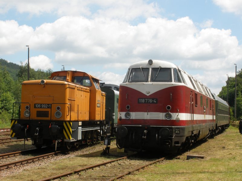 106 992-1 und 118 776-4 im VSE Schwarzenberg,am 23.05.09