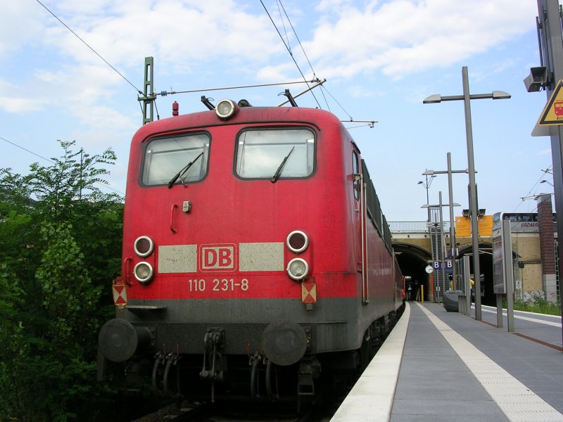 110 231-8 als Schlussglied vom Touristikexpress (SZ 2780) am 3.7.09 in Berlin Gesundbrunnen