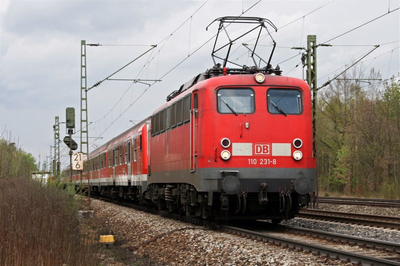 110 231 mit DZ 2663 am 18.04.2009 in Haar (bei M�nchen).