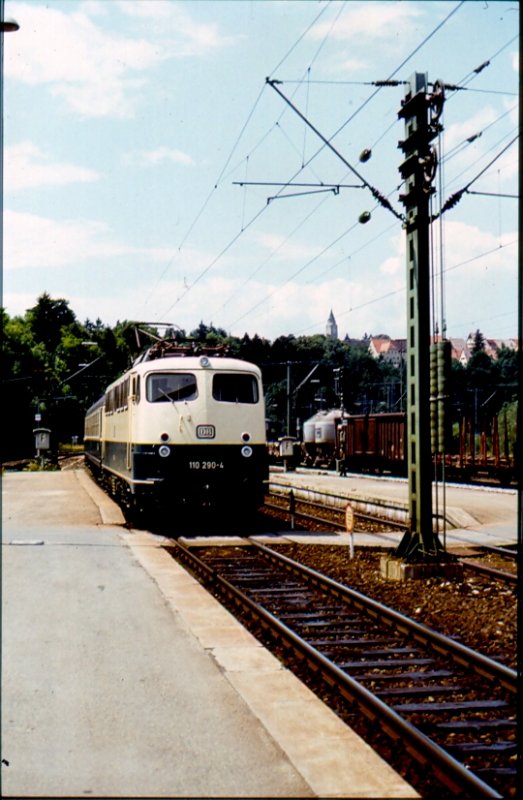 110 290-4 1982 auf der Gubahn. Wenn man sich den Pflegezustand damals und heute ansieht kann man nur noch heulen