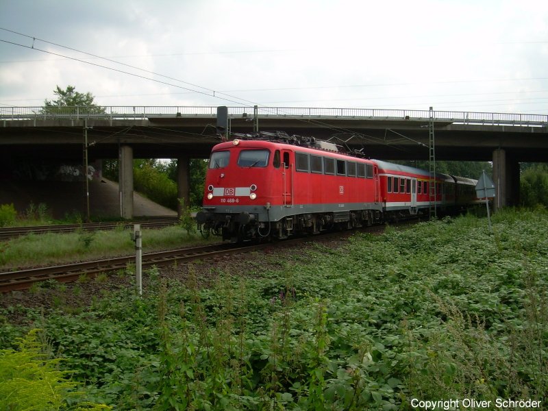 110 468 mit RB am 18.8.2007  kurz vor Nienburg/Weser