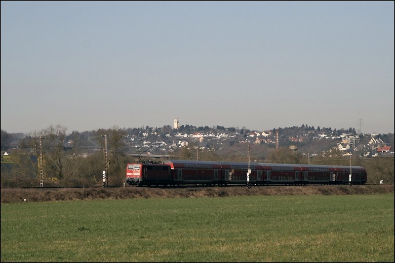111 016 (9180 6111 016-2 D-DB) schiebt den RE4 (RE 10411)  WUPPER-Express  von Aachen Hbf nach Dortmund Hbf. (20.03.2009)