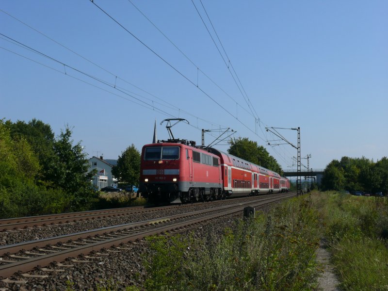 111 182-2 mit RE bei Thngersheim, 19.08.2009